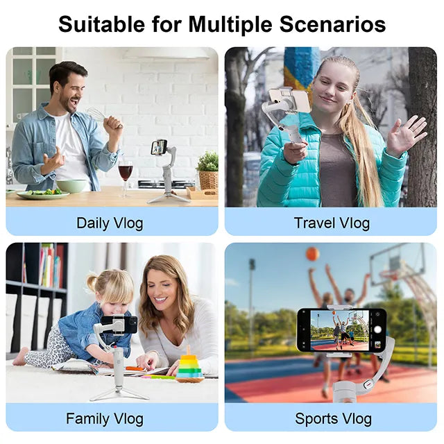 M1 3-axis Gimbal Stabilizer Selfie Stick Face Tracking Gesture Control Camera Shoot Video Phone Gimbal with Tripod