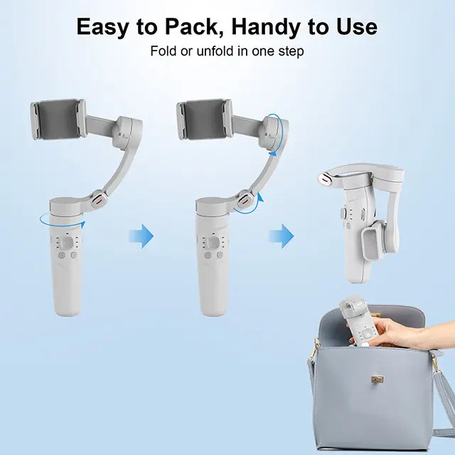 M1 3-axis Gimbal Stabilizer Selfie Stick Face Tracking Gesture Control Camera Shoot Video Phone Gimbal with Tripod